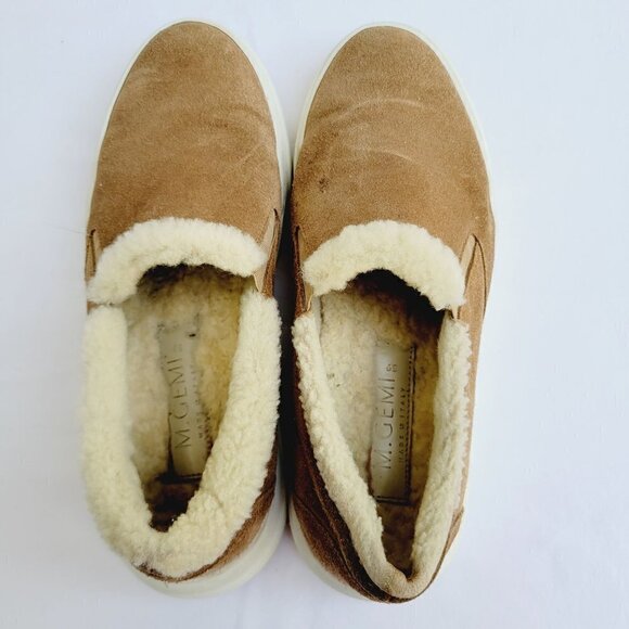 M. Gemi Women's Chestnut Suede The Sofia Shearling Slip-on Sneaker - 39 (US 8.5) - Picture 5 of 10